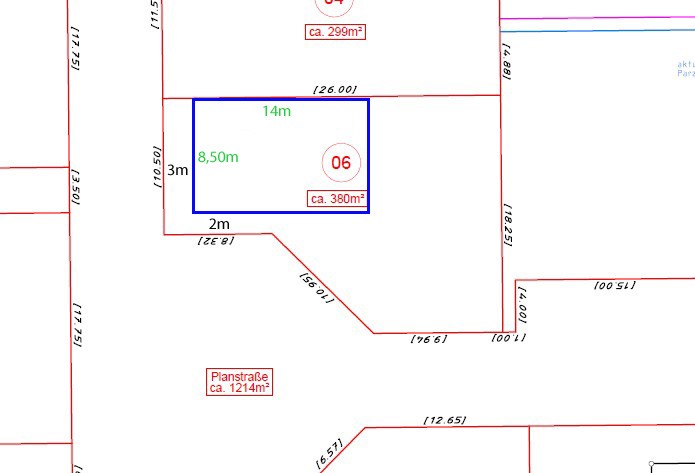 Darstellung der Bebauungsmöglichkeit