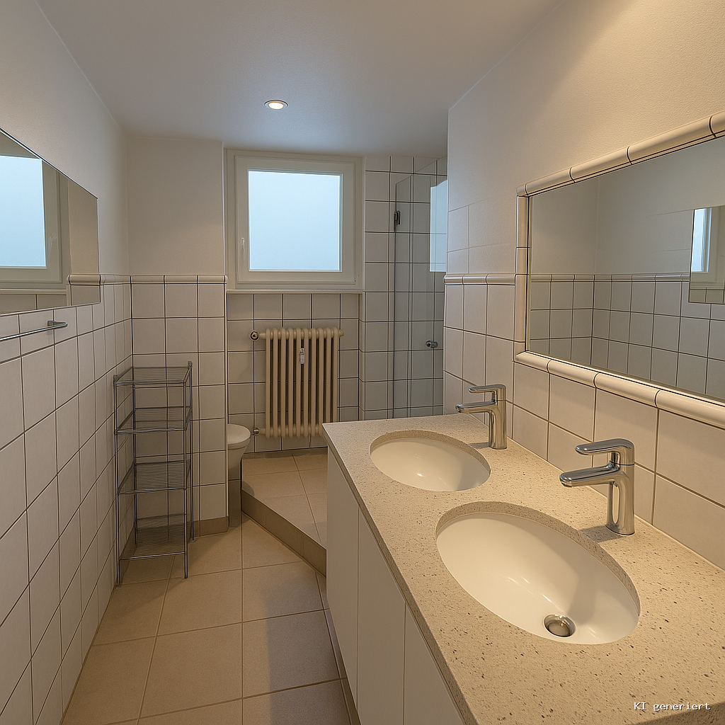 Bad mit Dusche und Fenster