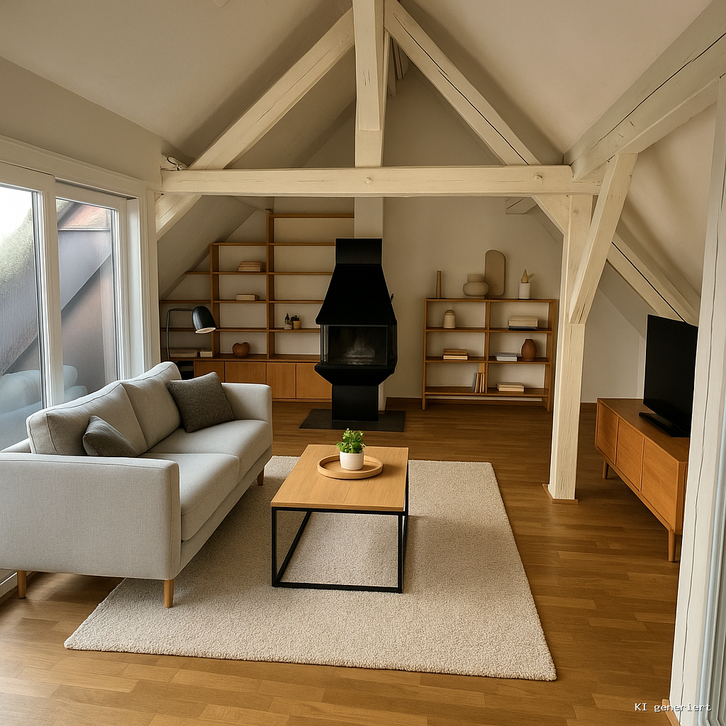 Wohnzimmer mit KI bearbeitet